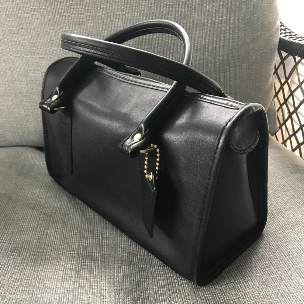 Coach medium Madison satchel black leather purse